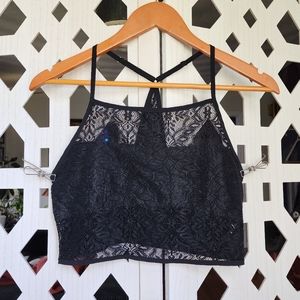 Black Lace Racerback Adjustable Bralette